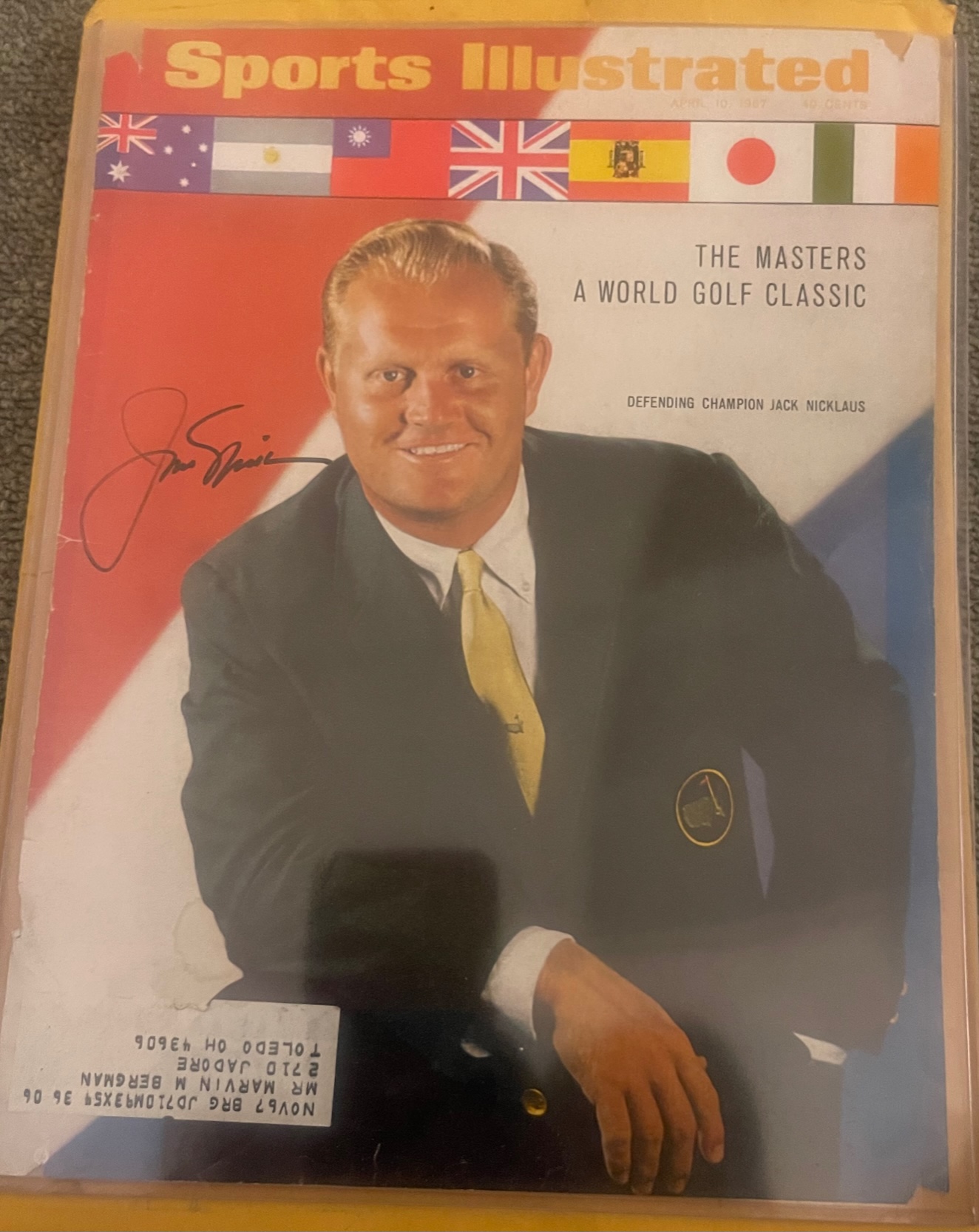 Jack Nicklaus Autographed Sports Illustrated Poster