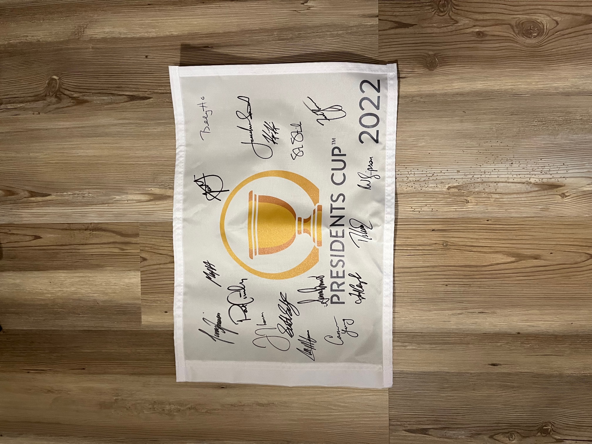 Autographed Presidents Cup Flag (1 of 50 signed)